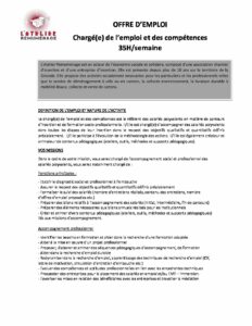 Charge De Lemploi Et Des Competences L Atelier Remum Nage